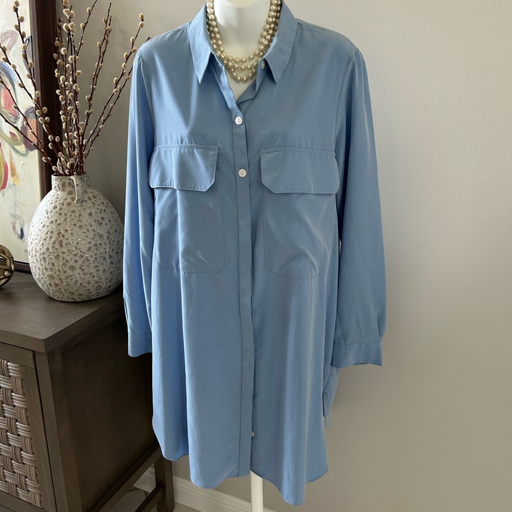 Zara Sky Blue Shirt Dress